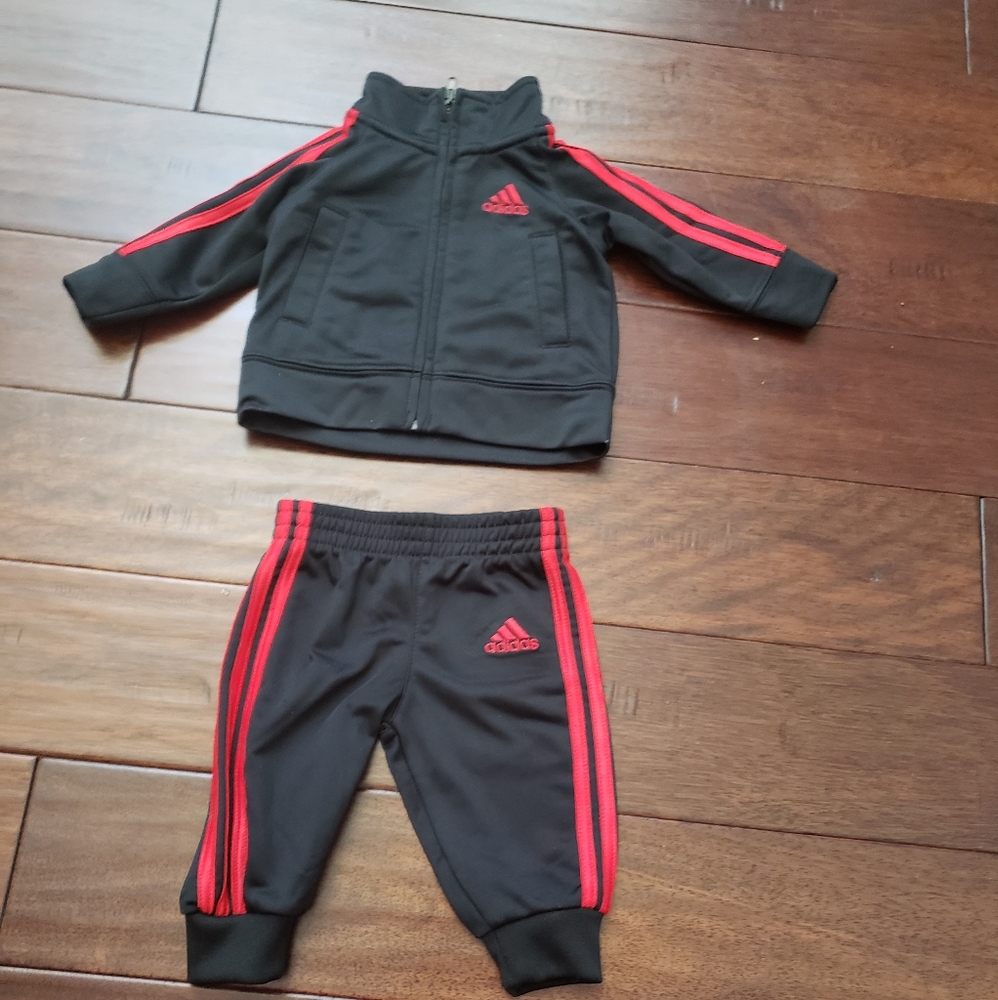 Black & Red 3M Adidas Tracksuit - Picture 1 of 3